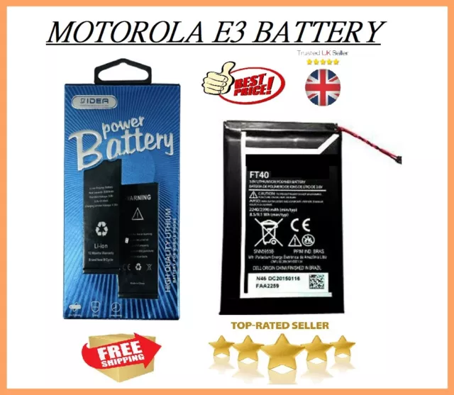 MOTOROLA FT40 BATTERY FOR MOTO E 2ND GENERATION XT1068 XT1505 / 2240mAh