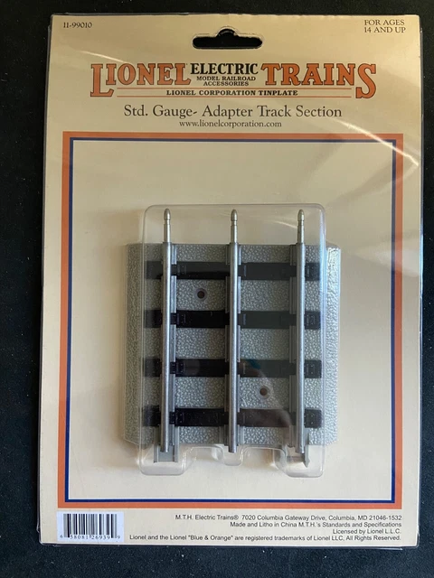 LIONEL Standard Gauge 11-99010 Fastrack to Tubular 3-Rail 3.5" Track Adapter