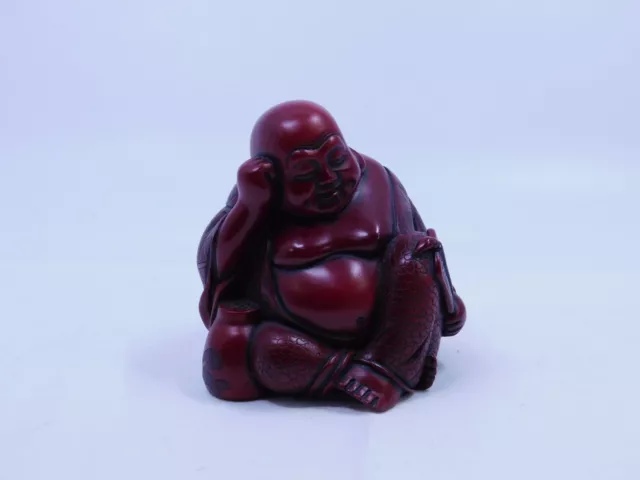 Vintage Chinese Red Cinnabar Resin Buddha (4)