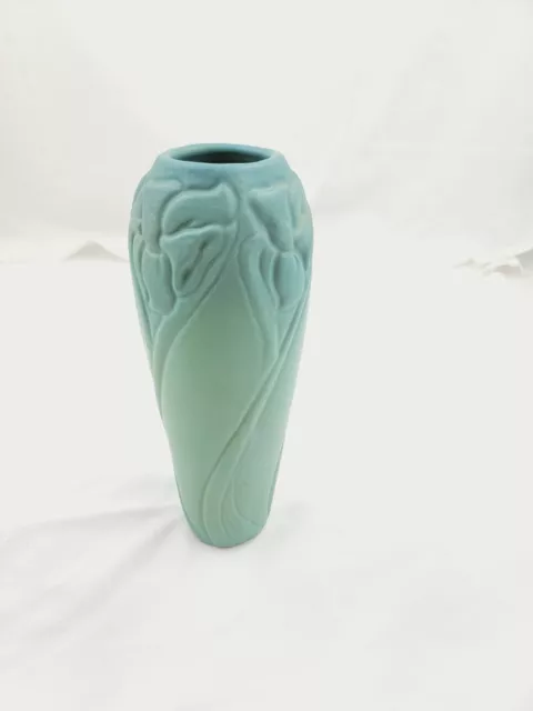 Vintage Van Briggle Art Pottery Vase Blue Green Glaze. 9"