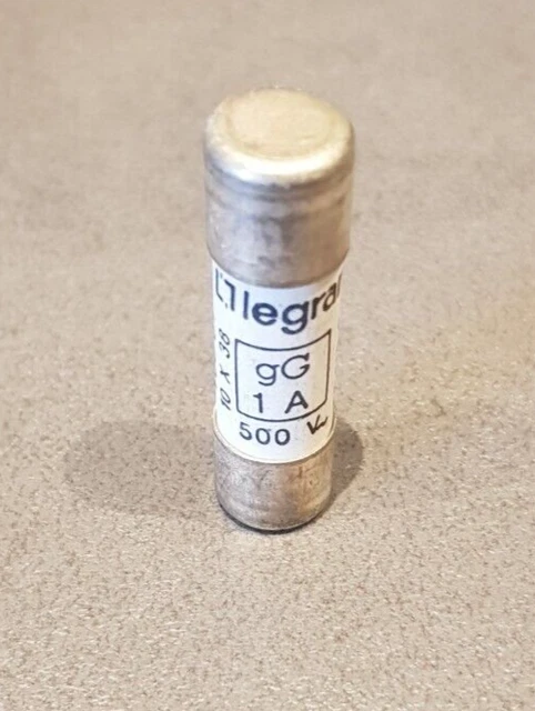 Fusible type gG - LEGRAND 133 01 - 10x38mm - sans voyant - 1A - 500V