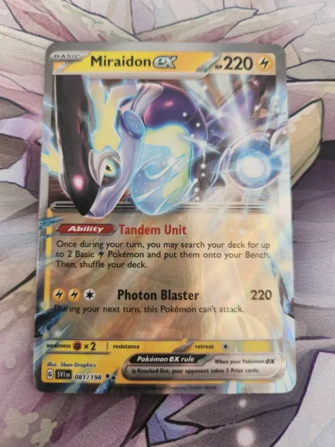 Pokemon MIRAIDON EX 253/198 Gold Secret Rare (Scarlett Violet Base) NM/Mint