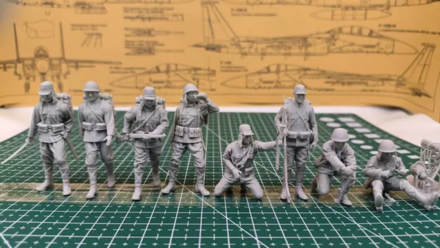 8 Pcs 1/35 Resin Military Model WWII Japanese soldier Army Unassembled Unpainted