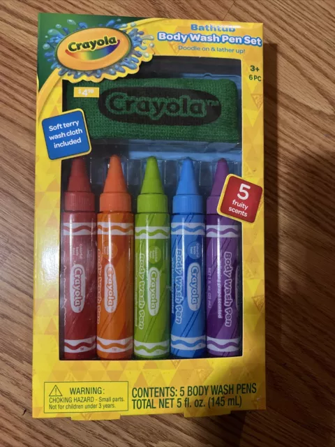 Crayola Fruity Scents 5 Piece  Bathtub Body Wash Pen Set