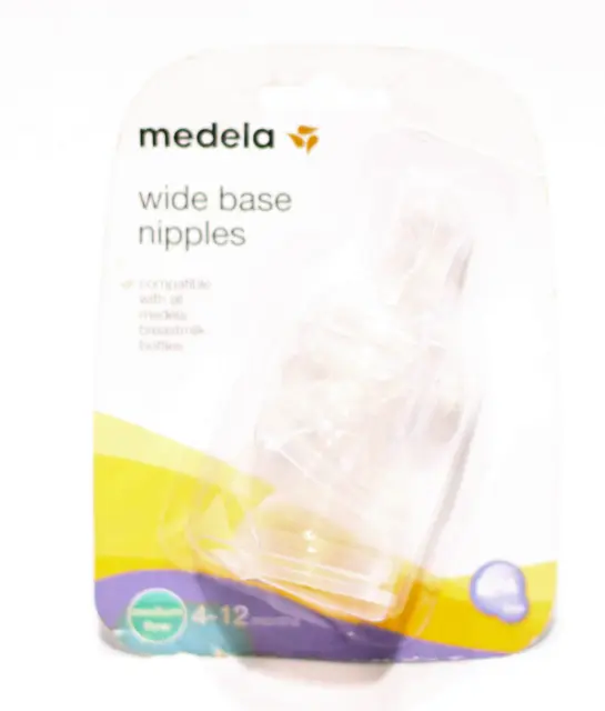 Medela Wide Base Nipple 3 pk Medium Flow.