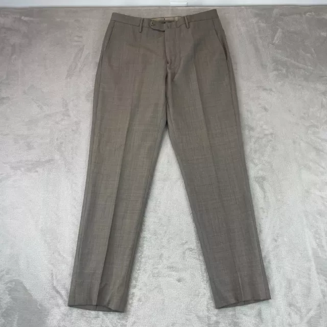 Incotex Pants Men 32x30 Brown Slowear Pattern B Classic Fit Trousers Wool