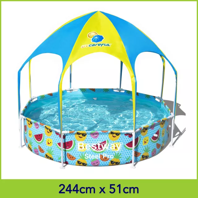 Bestway Kids Splash in Shade Play Wading Pool with Canopy and Sprayer UPF 40+