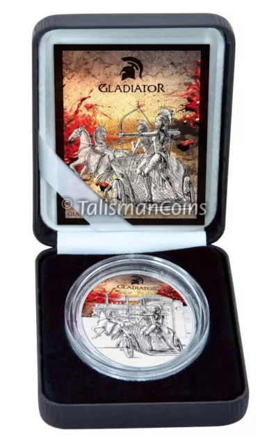 Fidji 2013 Gladiators of Antique Rome char Gladiatrice femme 10 $ épreuve argent 3