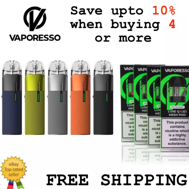 VAPORESSO LUXE Q2 POD MOD VAPE STARTER KIT E-CIG 1000mAh MTL OR Q PODS MESH UK