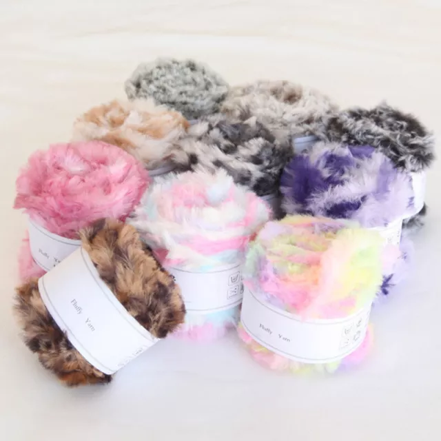 50g/Roll Faux Fur Fluffy Mink Yarn Wool Hand Knitting Crochet Sweater