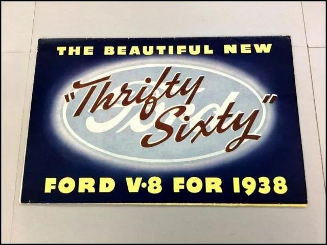 1938 Ford V-8 V8 Vintage Car Sales Brochure Catalog - Thrifty Sixty