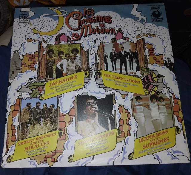 VARIOUS It's Christmas At Motown 1973 UK vinyl LP Jackson 5 Stevie Wonder xmas E