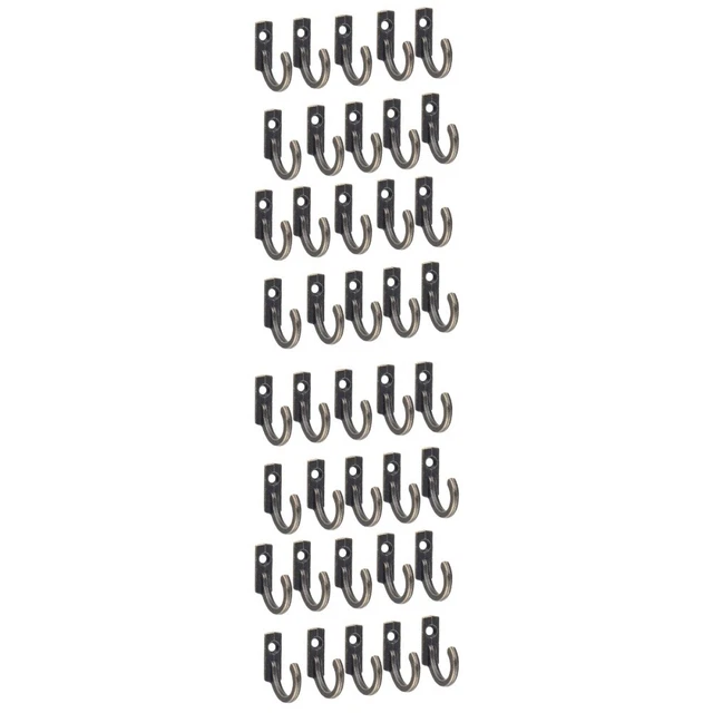 40 Pcs Small Hook Heavy Duty Hooks Wall Mount Coat Hanger Hat Key Robe Hanging