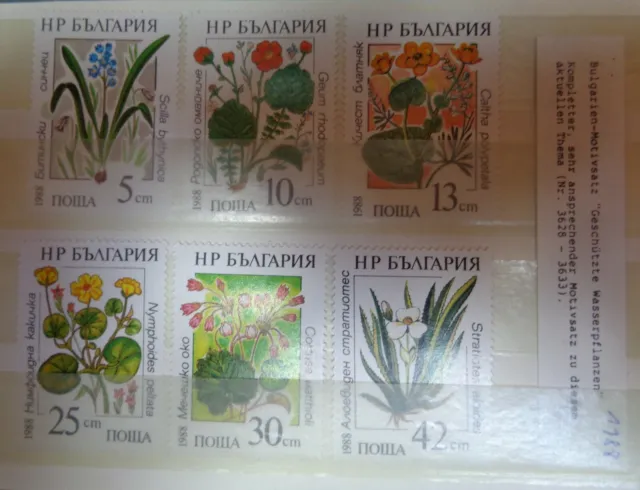 Bulgarien 1990 Briefmarken Motivsatz Geschützte Wasserpflanzen Postfrisch