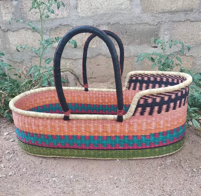 African Moses Basket Bassinet Gift For New Mom Safe & Comfortable Baby Sleeping