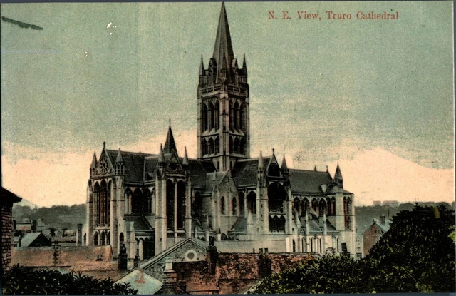 N E Ansicht Truro Kathedrale Postkarte antik religiöser Gott gotische Ansicht
