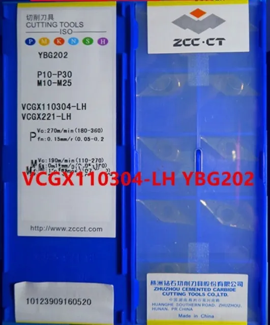 10pcs VCGX110304-LH YBG202 VCGX221-LH * ZCC.CT * CNC Carbide Inserts Original