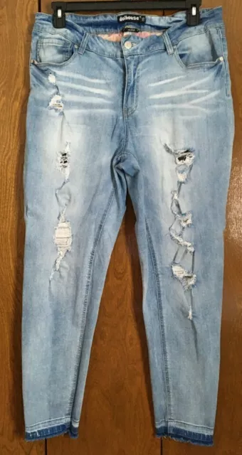 Doll House Distressed Light Wash Jeans Alexa Size 18