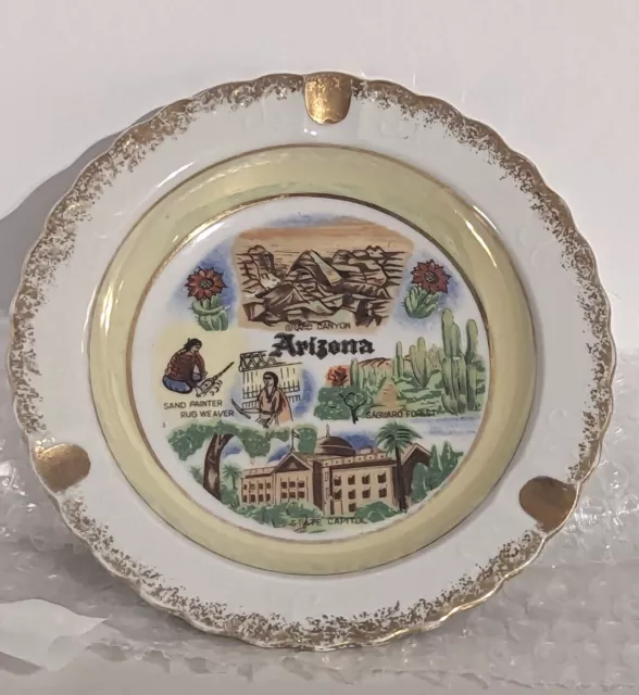 Ceramic Centennial Novelty Japan Souvenir Ash Tray Arizona Vintage