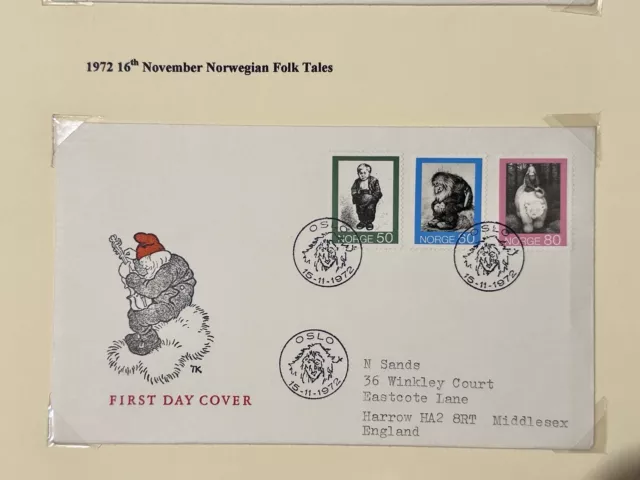 Norway Fdc 1972 Norwegian Folk Tales Oslo Postmark