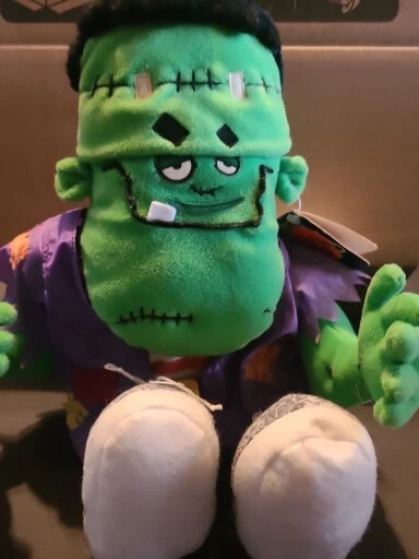 Monster Bash Frankenstein Plush Toy Purple Halloween Gibson Greetings 1997 VTG