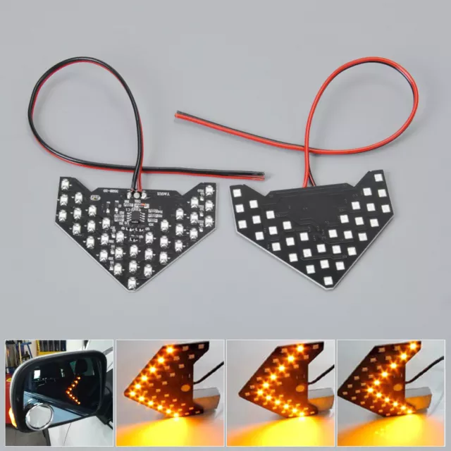 Neu 2x 33 LED Arrow Panel Car Side Mirror Turn Signal Indicator Flash Light 12V