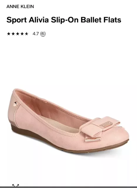 NEW! Anne Klein Alivia Pink Suede Ballet Flats Shoes sandals 8.5 8 1/2 Blush