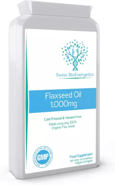FLAXSEED OIL CAPSULES 1000Mg – 90 Vegan Soft Gels - High in Omega 3, 6 ...