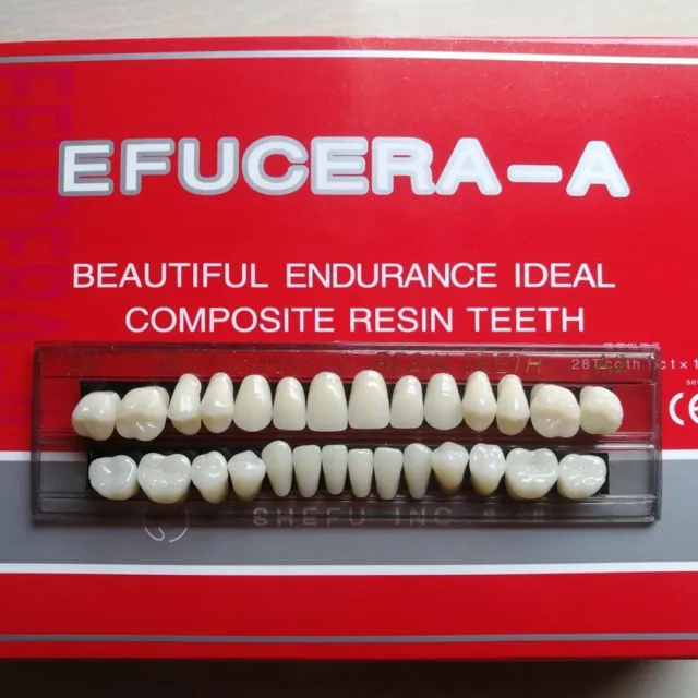 28pcs/set Acrylic Resin Teeth Shade A2 A3 Dental Full Set Denture Upper Lower
