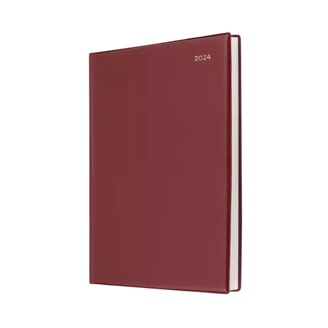 2024 Diary Collins Belmont Desk A4 Day to Page Burgundy 147.V78