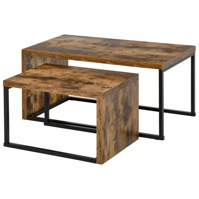 HOMCOM Set of 2 Coffee Tables, Side Table, Tea Table for Living Room Bedroom