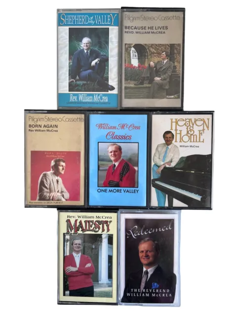 REV. Colección de discos de casete de 7 unidades de música de interés religioso de interés religioso William McCREA