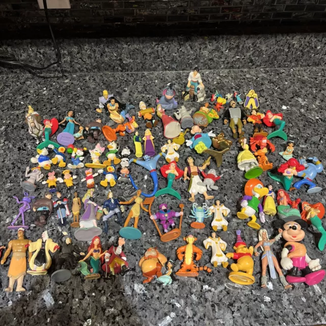 DISNEY FIGURINES LOT Vintage Figures PVC Princesses Mickey Ariel 70+ Pc