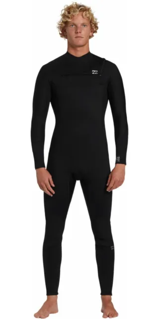 2024 Billabong Mens Foil 4/3mm Chest Zip Wetsuit - Black