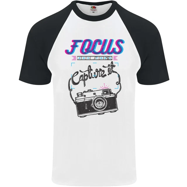 Maglietta da baseball Focus and Then Capture It Photography S/S da uomo