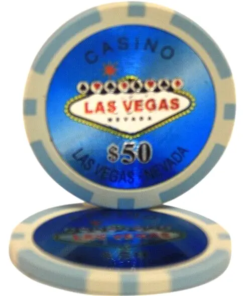 MRC POKER 50pcs 14g Las Vegas Laser Poker Chips $50