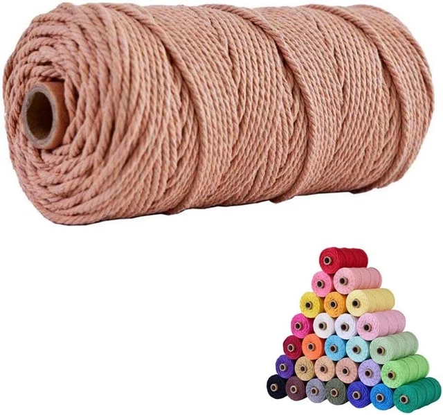 Cable de macramé 100% natural volteado 3 mm 109 yardas cables de macramé color algodón nuevo