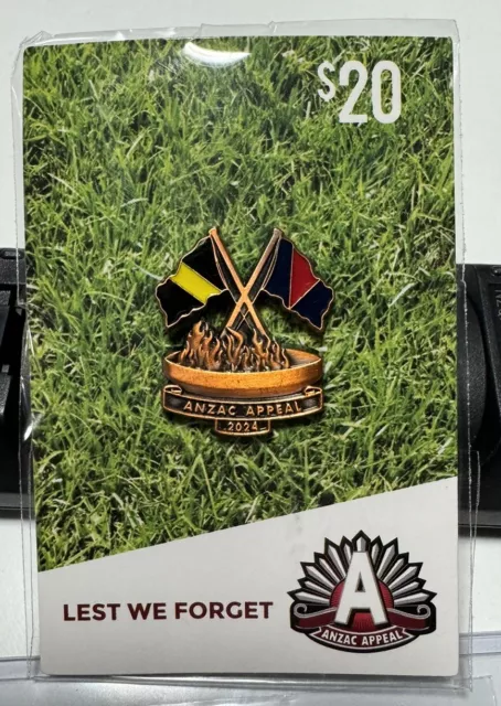2024 Anzac Pin Badge Only @ Richmond Melbourne Anzac Eve Match - Mint!