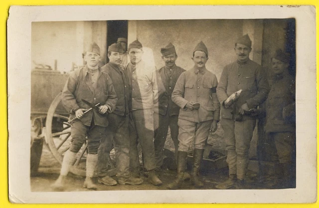 cpa Carte Photo Guerre 1914 MILITAIRES SOLDATS 107 et 307e Régiment