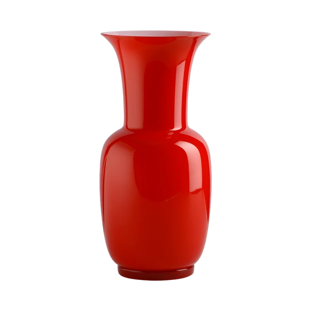 Vase Venini Opalino Magenta 30 Cm - Verre De Murano Soufflé Main - 706.38