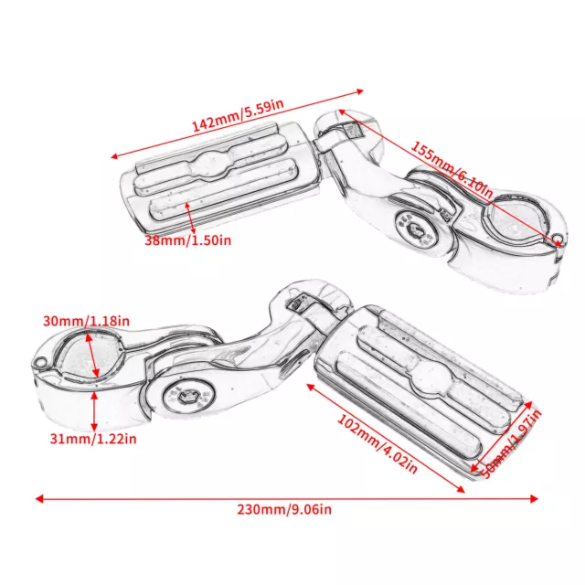 1.25" Autobahn-Fußstütze Für Harley Street Glide Softail Breakout Einstellbar 2