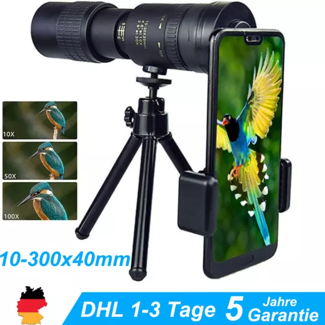 4K 10-300X40mm HD Super Telephoto Zoom Monocular Telescope Portable