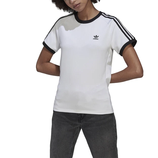 Adidas T-Shirt da Donna Adicolor Classics Slim 3-Stripes Bianco Codice HM6412...