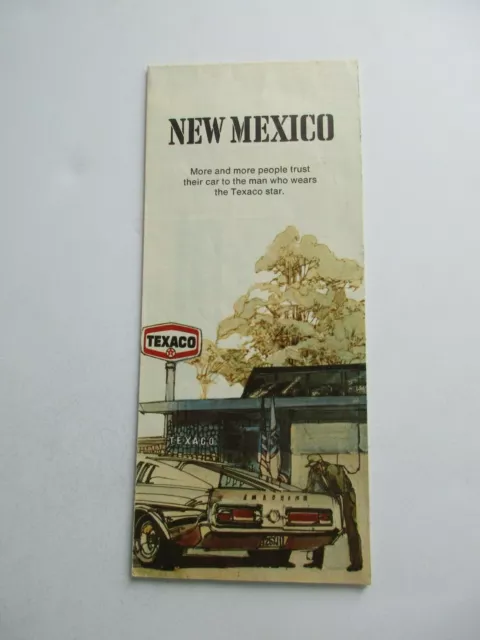 Vintage 1971 Texaco New Mexico State Highway Gas Station Travel Road Map-ML7