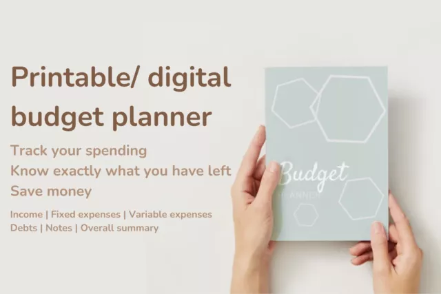 Digital Budget Planner, Finance Tracker, Printable Planner, Downloadable PDF