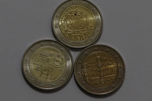 🧭 🇦🇹 Austria - 2 Euro - 3 Commemorative Coins B58 #106
