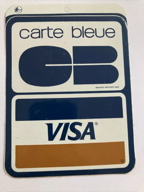 Autocollant sticker vintage publicitaire Carte Bleue CB Visa