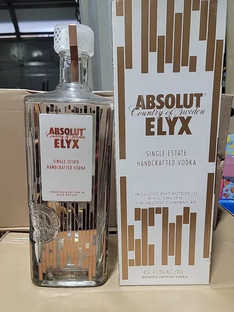 Rare Absolut Elyx Copper Crafted Vodka 4.5L Glass Display Bottle