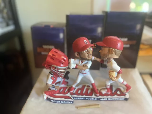 NEW St. Louis Cardinals Pujols Molina !Wainwright Legends 3 Bobblehead Set