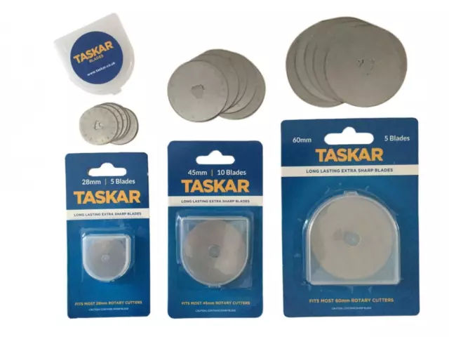 Rotary Cutter Blades 28mm, 45mm, 60mm Taskar Replacement Olfa Dafa 1, 5, 10 Pack